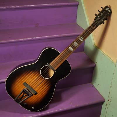 1950s Harmony Stella H929 Rubber-Bridge Electrified Parlor Guitar (VIDEO! Fresh Work, Ready) for sale