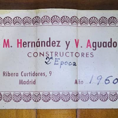 Hernandez Y Aguado Blanca 1960 Flamenco Guitar Spruce/Cypress imagen 11
