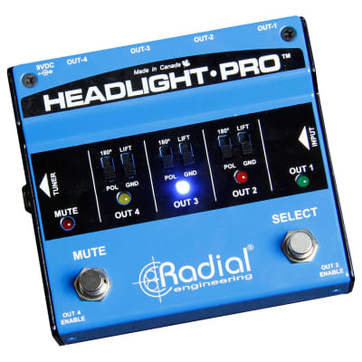 Radial Headlight 4 Channel Guitar Amp Selector with 4 Output and Class-A Input Buffer image 2