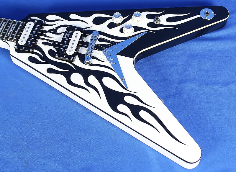 Dean Michael Schenker MS Custom Flames Flying V Guitar w/ OHSC