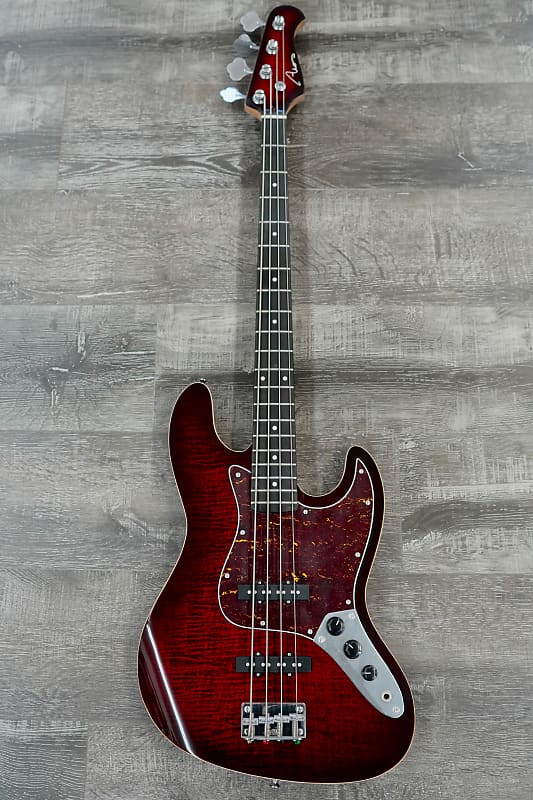 AIO JB4 4 String Jazz Bass Red Burst w/gig bag Reverb