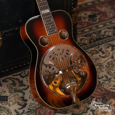 Recording King RR-75PL-SN Phil Leadbetter Signature All Flamed Maple Resonator Guitar #0376 for sale