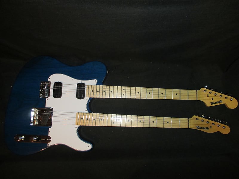 Warmoth Double Neck Tele Trans. Blue | Reverb