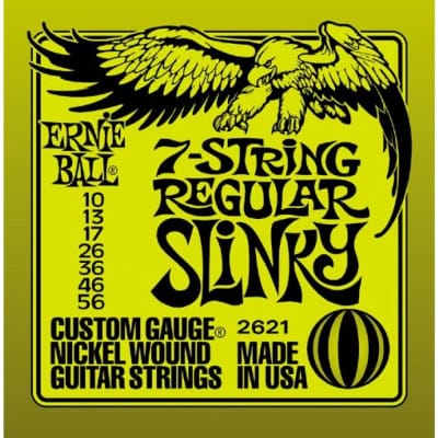Ernie Ball 2621 Nickel Wound Regular Slinky 7-String Electric Guitar Strings (10-56) image 2