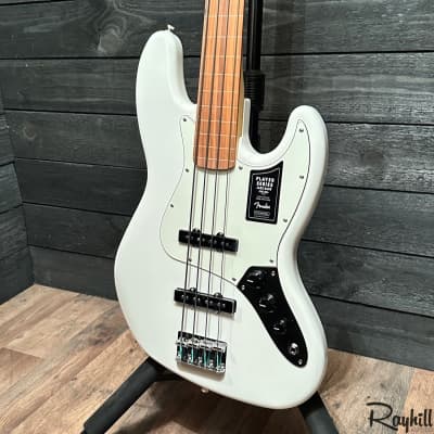 Fender Player Jazz Bass Fretless 4 String MIM Electric Bass Guitar White w/ Gig bag image 3