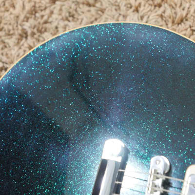 Video! 2018 Gibson Guitar Center 1975 Les Paul Deluxe Tribute Basalt Blue Sparkle image 9