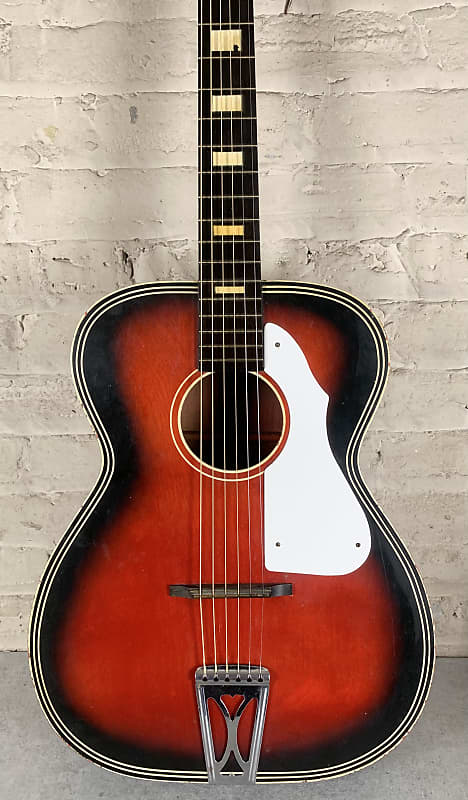 Stella Vintage Acoustic guitar 1960s Red Burst | Reverb