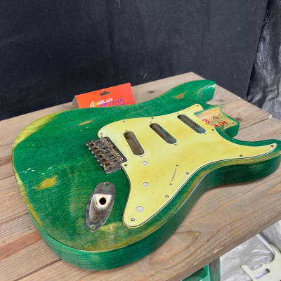 Real Life Relics Custom Class Strat® Body Aged Trans Forest Green Swamp Ash Nitro Lacquer image 4