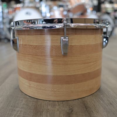 70s Ludwig 9x13" 3-Ply Concert Tom Blue/Olive Pointy Badge (Butcher Block) image 3