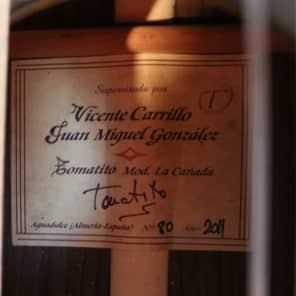 2011 VICENTE CARRILLO JUAN MIGUEL GONZALEZ TOMATITO EDITTION FLAMENCO GUITAR image 6