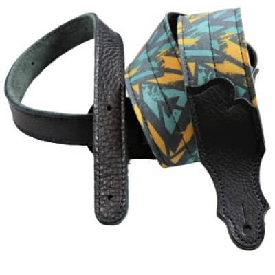 Franklin Strap Distressed Grunge Series - Turquoise - Black leather ends for sale