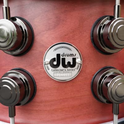 DW USA Collectors Series 7 x 14" Pure Cherry HVLT Shell 20-Lug Snare Drum w/ Black Nickel Hdw. (2023) image 4