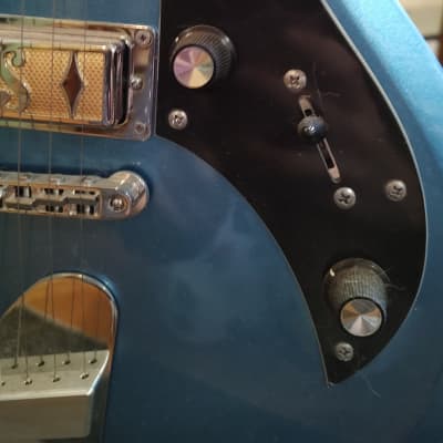 Supro 2030BM Hampton Triple Pickup Island Series Electric Guitar 2010s - Ocean Blue Metallic image 3