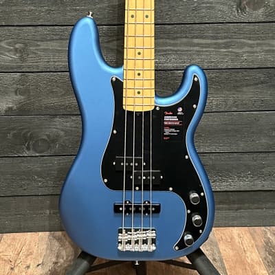 Fender American Performer Precision P Bass USA 4 String Electric Bass Guitar Blue for sale