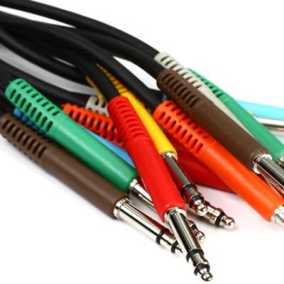 Hosa TTS-830 Balanced TT Patch Cable 8-pack - 1 foot image 1