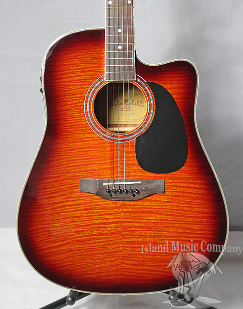 Carlo Robelli CW4103FCS Acoustic Electric Guitar Dark Cherry Burst
