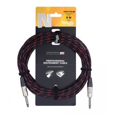 Stagg NGC Instrument Cable, 6m/20ft, Red, Neutrik/Rean NGC6VTR RD for sale