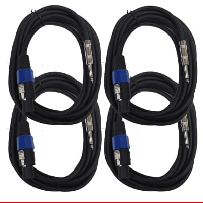 Seismic Audio - Four Pack of Speakon to 1/4" Speaker Cables 15' NEW Pro Audio image 1