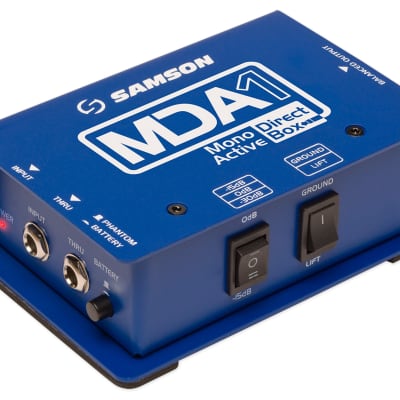 Samson S-Max MDA1 Active Mono Direct DI Box,18Hz–35kHz, Battery or phantom power image 1