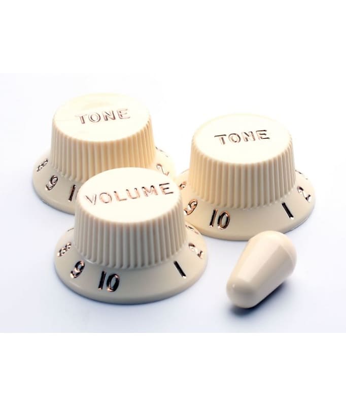 Fender Knob Set, Stratocaster, Aged White Reverb