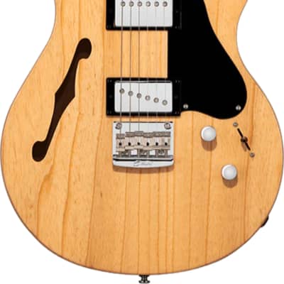 Sterling JV60C Valentine Chambered Electric Guitar, Natural w/ Gig Bag image 2