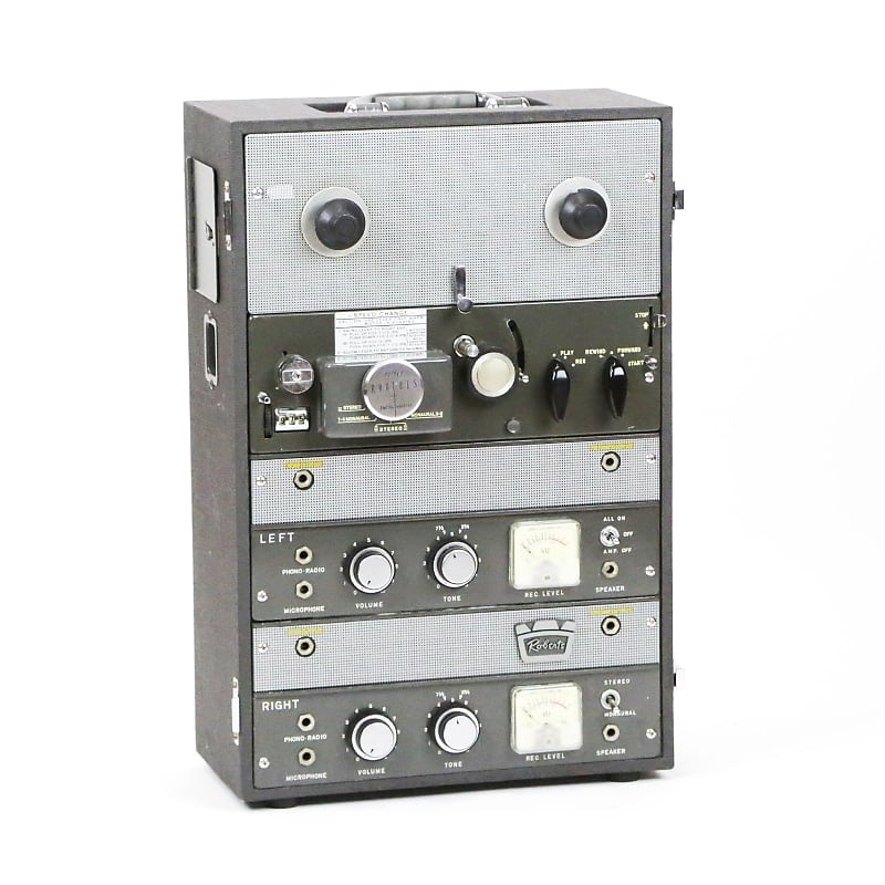 Roberts 990 Vintage MIJ Japan Reel-To-Reel 2-Track Tube Tape Recorder  Analog 1/4” Stereo Machine Gray Suitcase Matching Mic Pres PreAmplifiers  R2R by