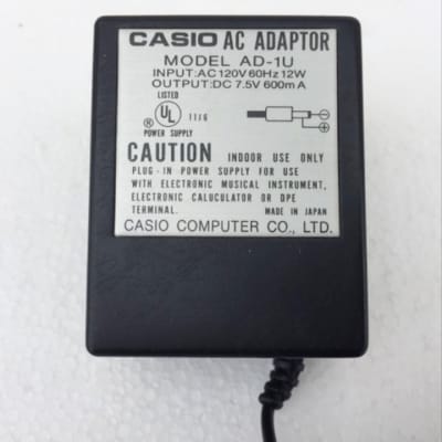 Casio AD-1U 7.5V Volt Keyboard Power Supply Adapter Cord ( Casiotone PT MT SK SA PK MA VA))
