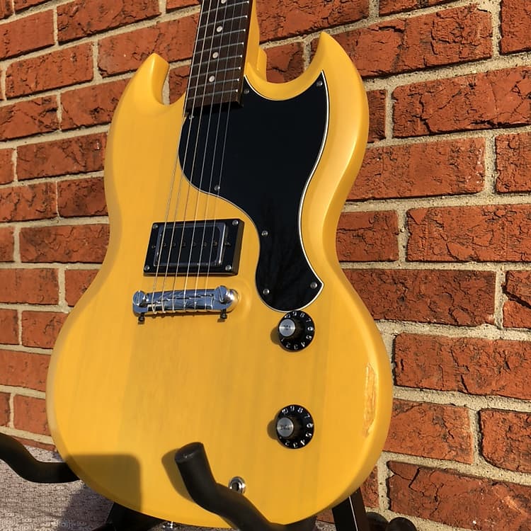 ギター Epiphone SG Junior TV yellow Epiphone SG Junior Electric Guitar Worn TV Yellow Finish