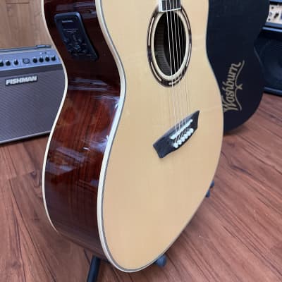 Washburn AG70CE Apprentice Series Acoustic Electric Guitar 2022 - Natural Gloss w/hard case. New! image 3