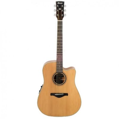 Ibanez Artwood AW70ECE-LG Natural Low Gloss Cutaway Acoustic Guitar for sale