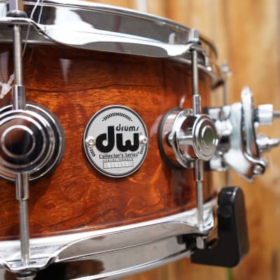 DW Collectors Exotic Natural Sapeli Pommele 5 1/2 x14" Snare Drum (New, Old Stock) image 6