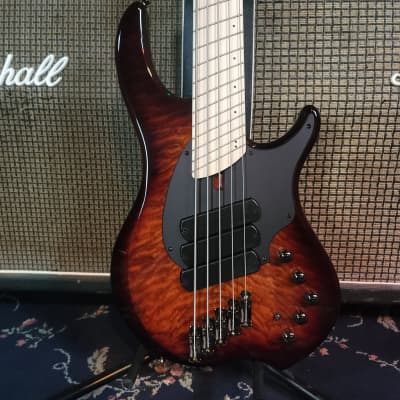 Dingwall Combustion 3X 5-String Multi-Scale Bass - 3-Pickup Quilt Top Vintageburst w/Maple Fretboard image 2