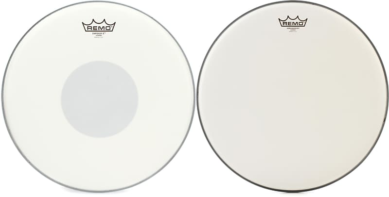 Remo Emperor X Coated Drumhead - 14 inch - with Black Dot  Bundle with Remo Ambassador Coated Drumhead - 16 inch image 1