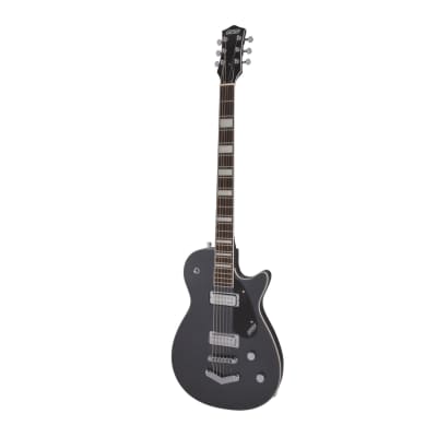 Gretsch G5260 Electromatic Jet Baritone Solid Body 6-String Electric Guitar with V-Stoptail, 12-Inch Laurel Fingerboard, and Bolt-On Maple Neck (Right-Handed, London Grey) image 4