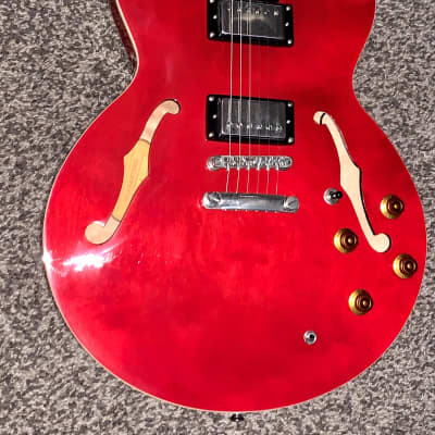 Epiphone The Dot ch  Cherry red electric guitar semi hollow body image 4