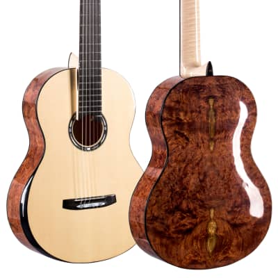 Turkowiak Black Diamond Concert Classical Guitar luthier 2020 Amboyna Burl Custom Made Moon Spruce image 2