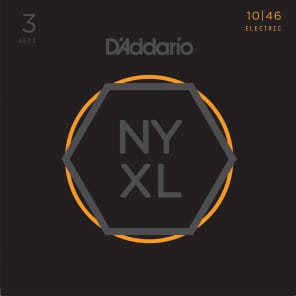D'Addario NYXL1046-3P Nickel Wound Electric Guitar Strings 3-Pack, Regular Light Gauge