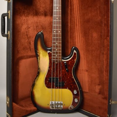 1965 Fender Precision Bass Sunburst Finish Electric Bass Guitar w/HSC for sale