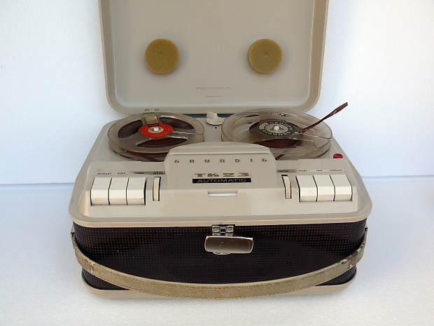 Vintage retro GRUNDIG TK23 portable reel to reel Valve TUBE recorder tape  deck player 1960's