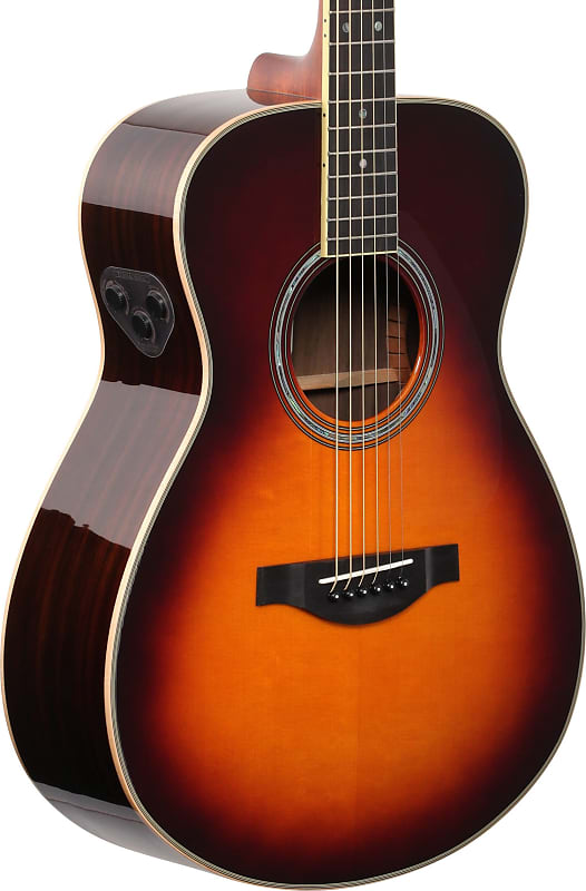 Yamaha LS-TA TransAcoustic Acoustic-Electric Guitar, Brown Sunburst w/ Hard Bag image 1