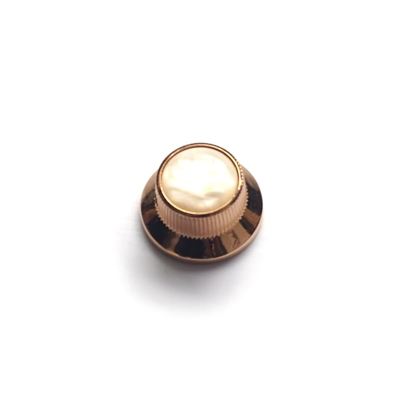 Stratocaster Control Knobs Metal Pearl Gold Reverb