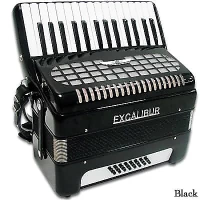 Excalibur Geneva 24 Bass Piano Accordion - Ebony Polish | Reverb