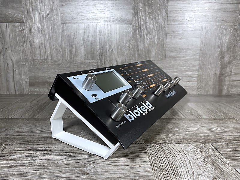 35º Angle Stands for Waldorf Blofeld or Pulse 2 Desktop Synths - WHITE - by KZcraftworks - US Seller image 1