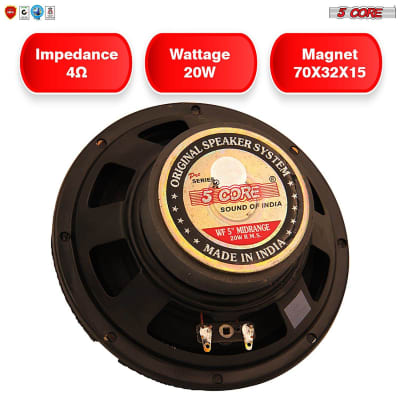 5Core Car Speaker Coaxial Way 5" 200 Watts PMPO Speakers for Car Audio CS-05 MR image 3