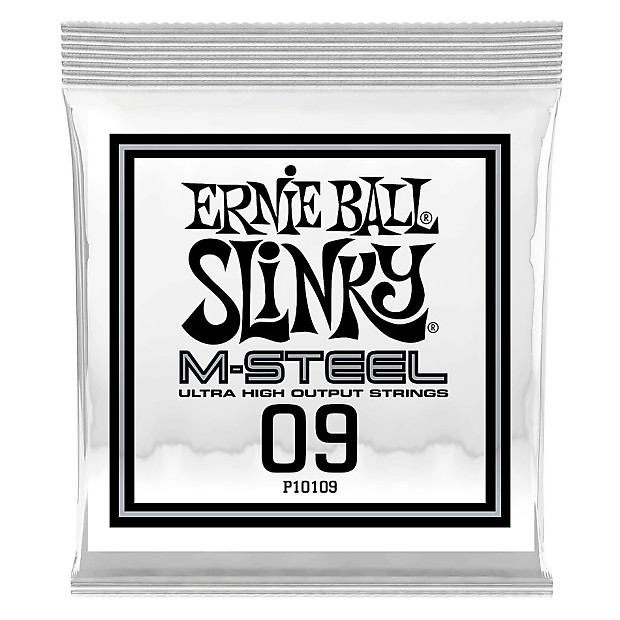 Ernie Ball P10109 .009 RPS M-Steel Plain Electric Guitar Strings (6-Pack) image 1
