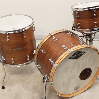 Craviotto 22/13/16" Solid Walnut Drum Set - Video. Signed Shells, ex Blackbird Studio Kit #340 2012 image 3