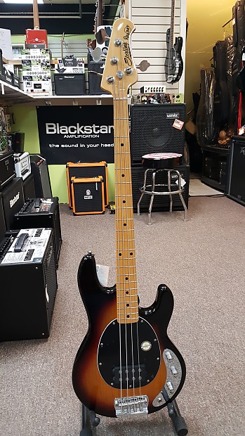 Sterling by MusicMan Ray34CA Classic Active 4-string Bass Guitar 3-Tone Sunburst with gig bag image 1