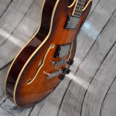 PHRED instruments DC39 Ash Brown Burst Double Cutaway Semi-Hollow 339 style 2020 Brown Burst image 15
