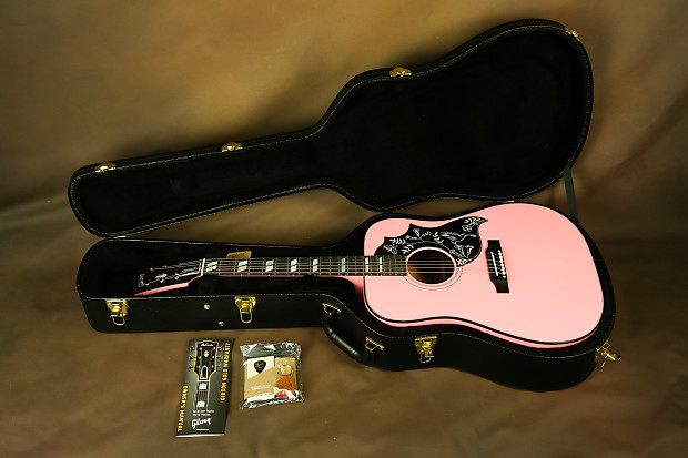 Pink gibson acoustic store guitar