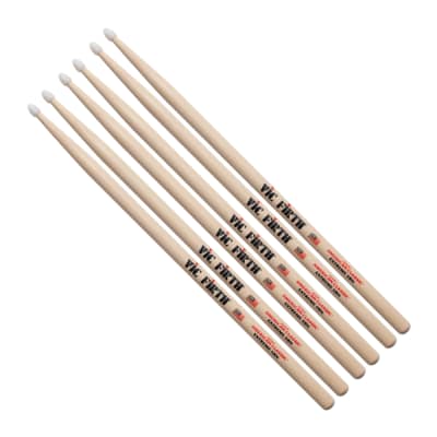 Vic Firth 3 Pair American Classic Hickory Extreme 5B Nylon Tip Drumsticks image 1
